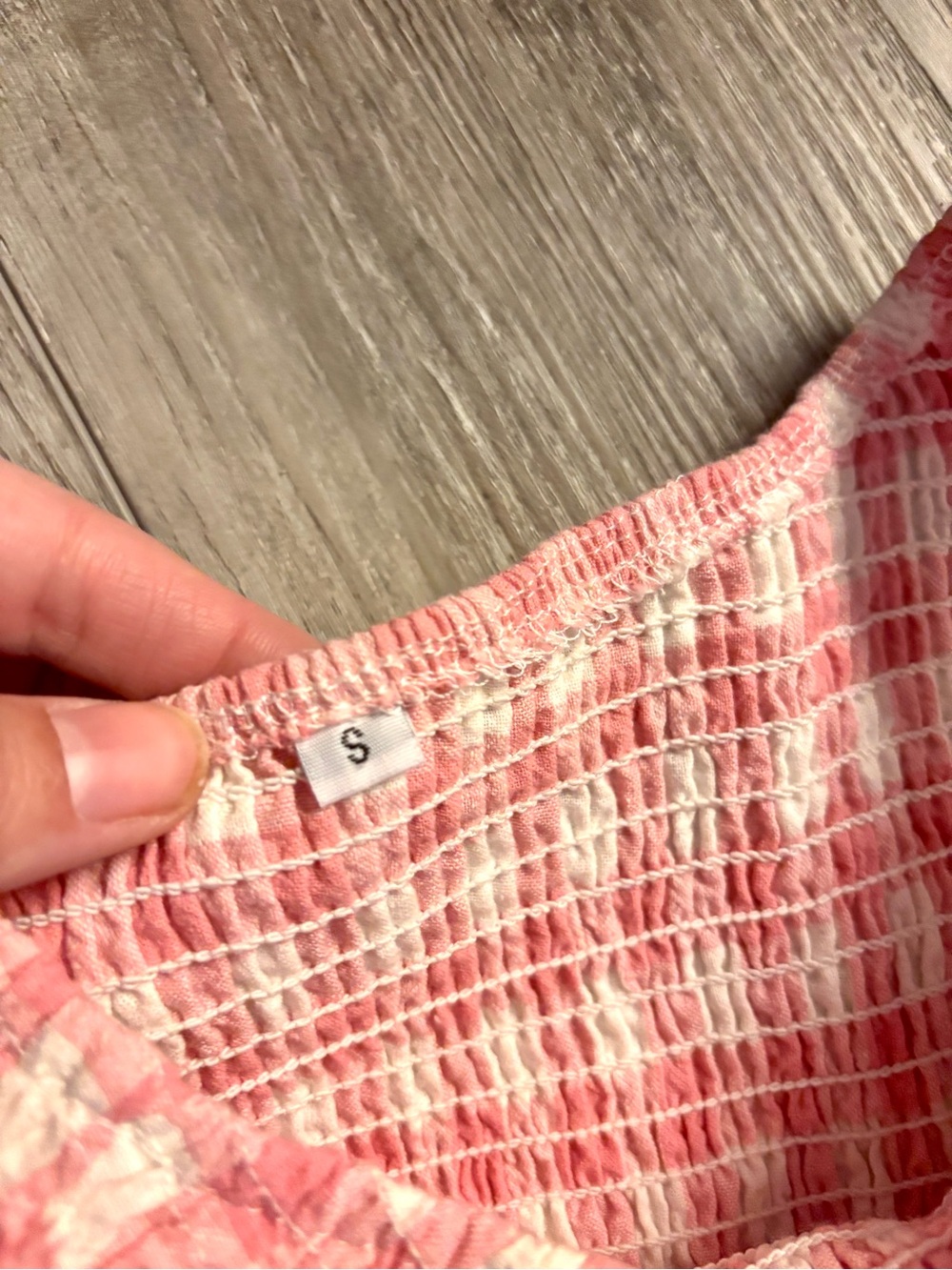 Pink Gingham One-Shoulder Tiered Dress - Picture 4 of 4